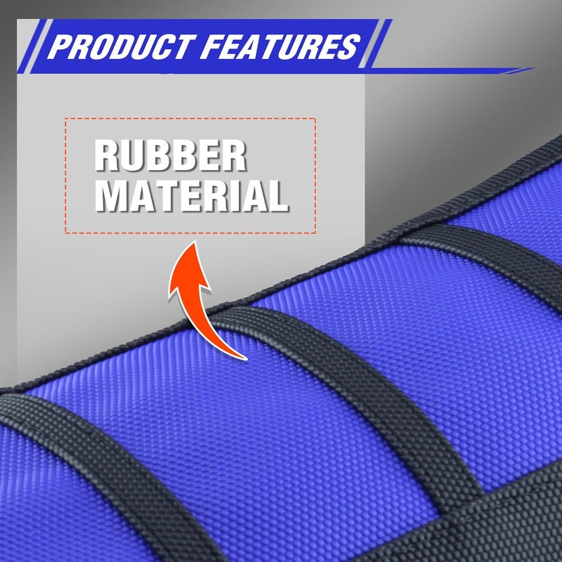 fewfuss Gripper Rubber Dirt Bike Seat Cover - Universal Soft Seat Cover for Most Dirt Bike Motorcycle Blue - Image 2